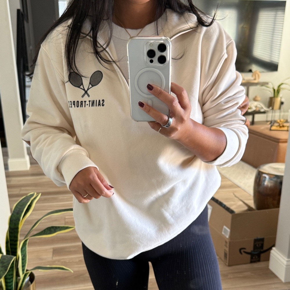 ElleandEm Half Zip Fleece Pullover Sz S/M